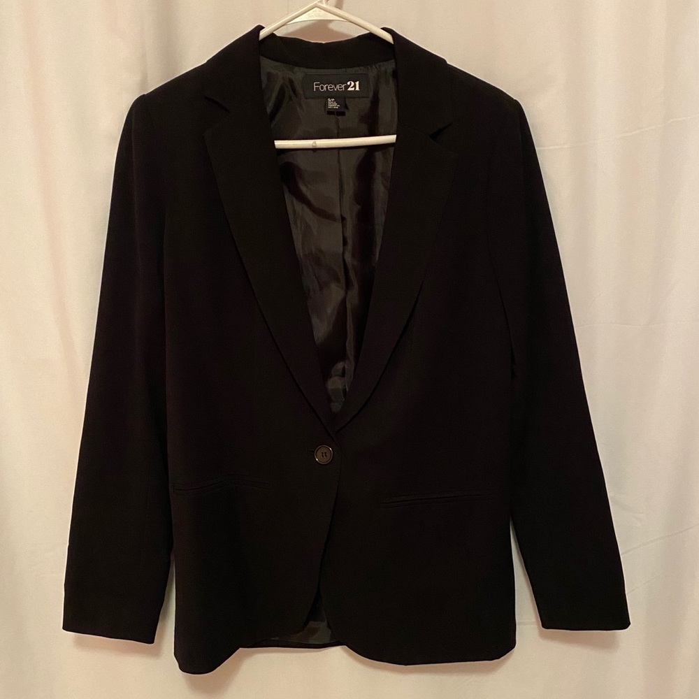 Forever 21 One Button Black Blazer
